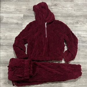 No Boundaries Maroon Fleece Jacket
